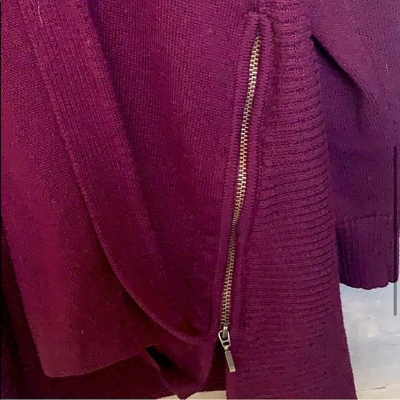 »—Worthington—«Gorgeous Maroons Open Front Knit Cardigan Sweater w/Zipper Detail - Picture 3 of 11
